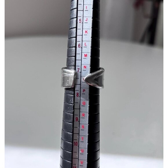 Handmade Rose Spoon Ring - Size 7 1/4 Floral Silverware Wrap Band Silver - Picture 6 of 6